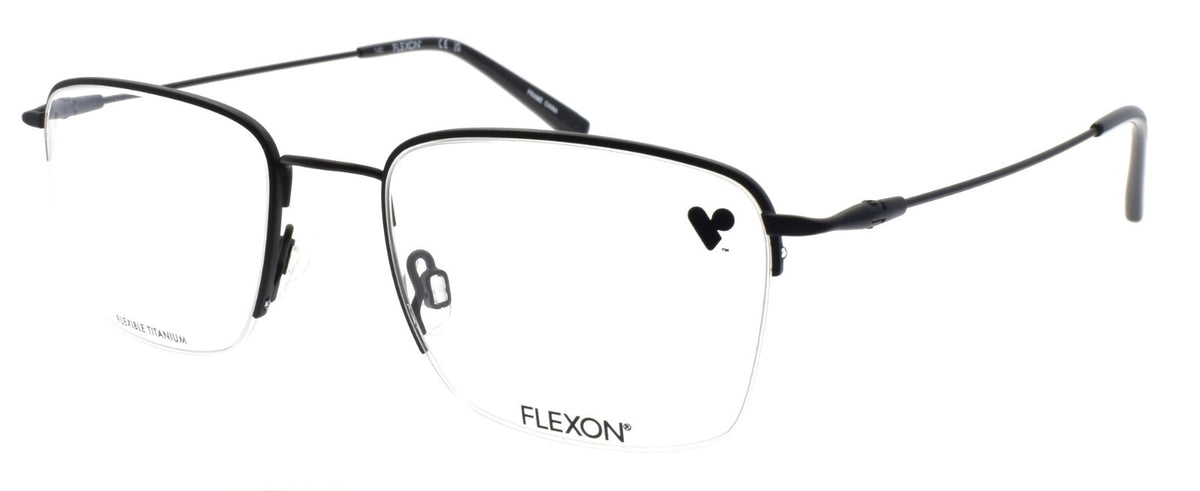 Flexon H6041 001  Men's Eyeglasses Half-rim Black 52-20-140 Flexible Titanium