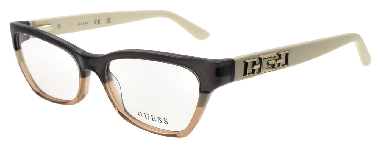 GUESS GU2979 020 Women's Eyeglasses Frames Cat Eye 52-16-140 Gray / Ivory