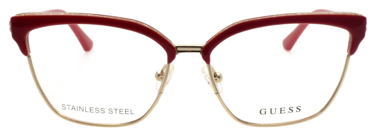 GUESS GU2945 066 Women's Eyeglasses Frames Cat Eye 54-15-135 Red / Gold