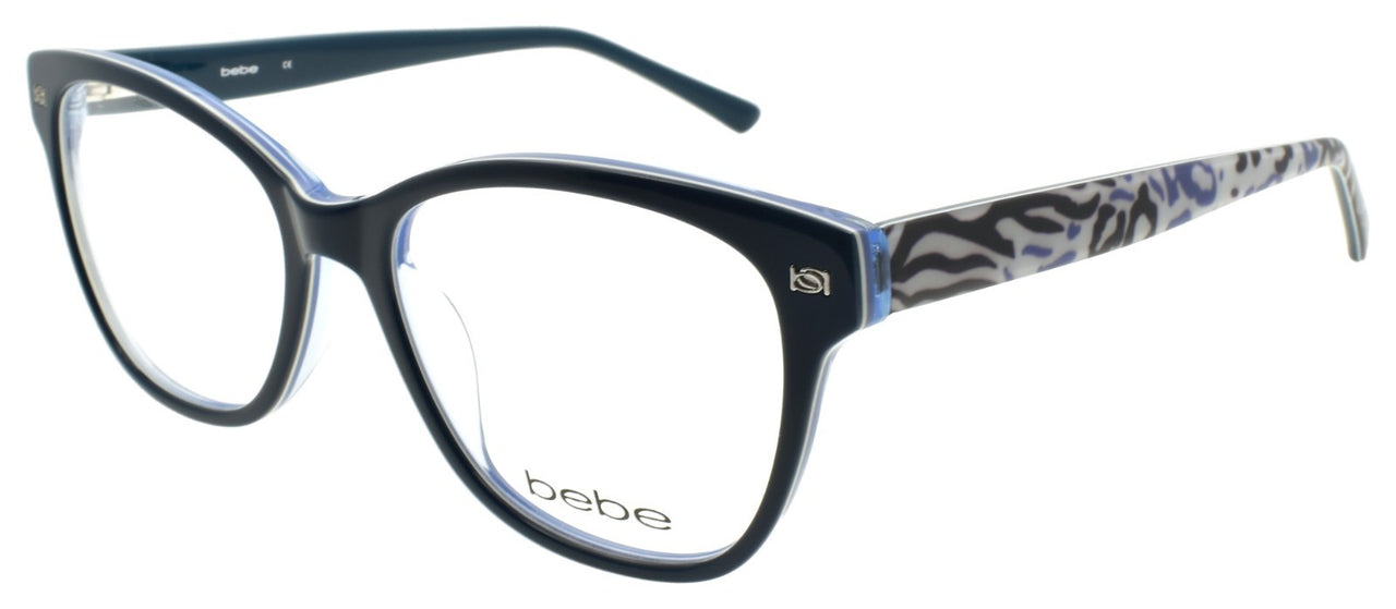 Bebe BB5194 400 Women's Eyeglasses Frames 53-17-140 Blue / Animal Pattern