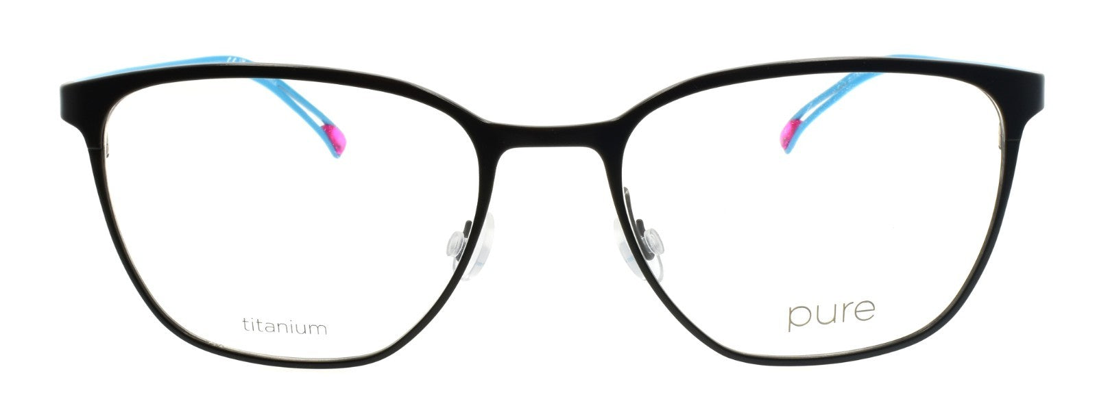 Airlock Pure P-5013 005 Women's Glasses Cat-Eye Titanium 53-18-145 Black / Blue1