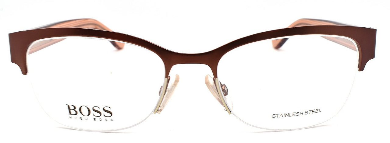 BOSS by Hugo Boss 0718 IIT Women's Eyeglasses Frames 51-17-140 Red Brown / Pink