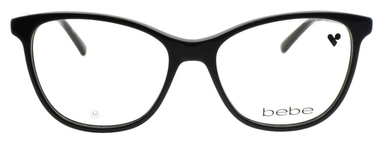 Bebe BB5229 001 Women's Glasses Frames 52-16-140 Black / Gold Accents & Crystals