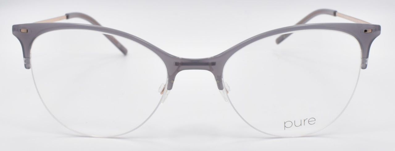 Airlock Pure 3006 035 Women's Eyeglasses Frames Half-rim 52-19-145 Light Grey