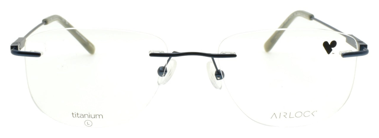 Airlock Crop 202 N 414 Men's Eyeglasses Frames Rimless 53-18-145 Satin Navy Blue
