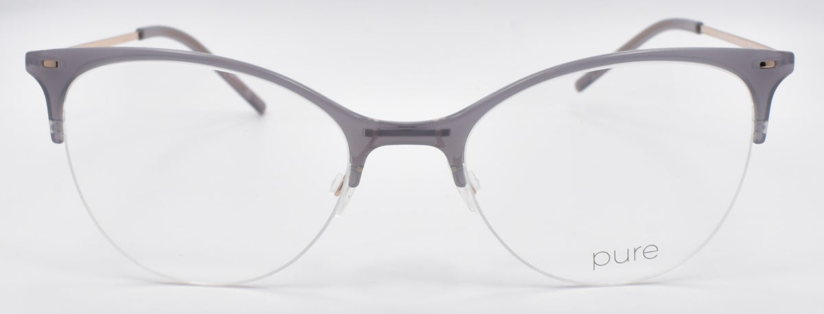 Airlock Pure 3006 035 Women's Eyeglasses Frames Half-rim 52-19-145 Light Grey