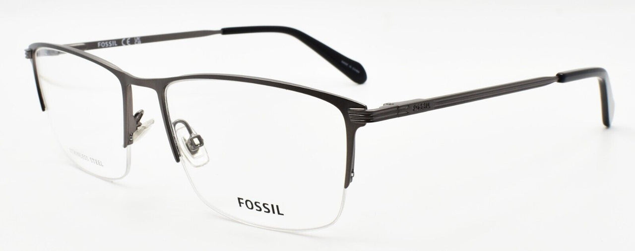 Fossil FOS 7161/G Men's Eyeglasses Half-rim 56-17-150 Matte Dark Ruthenium