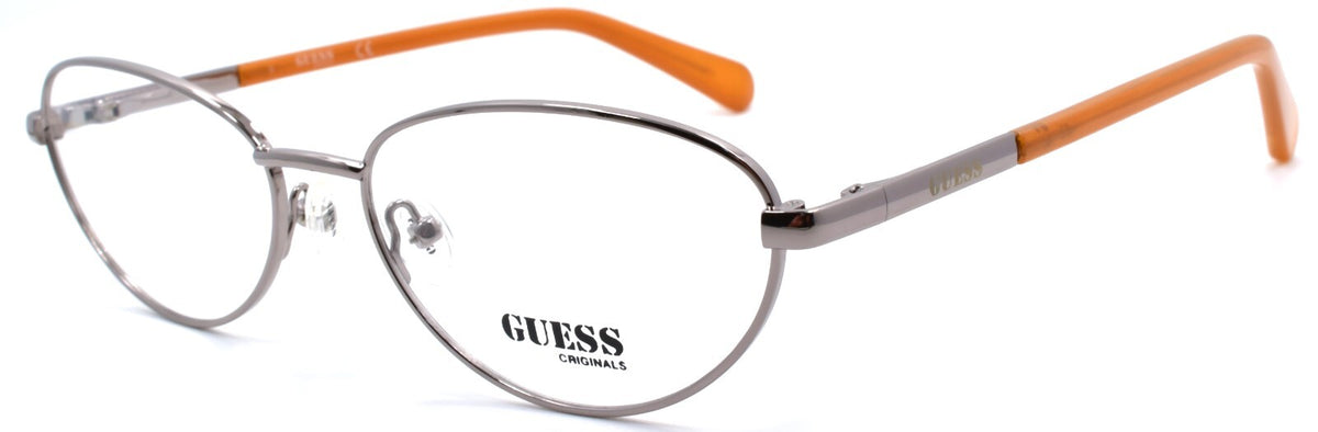 GUESS GU8238 008 Eyeglasses Frames Oval 55-16-140 Shiny Gunmetal
