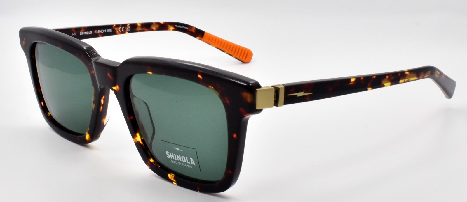 Shinola by Flexon SH1500S 242 Men's Sunglasses 54-21-145 Dark Amber Tortoise0