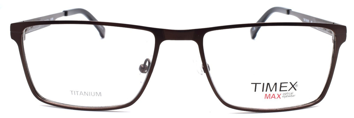 Timex 2:41 PM Men's Eyeglasses Titanium Large 56-18-150 Brown
