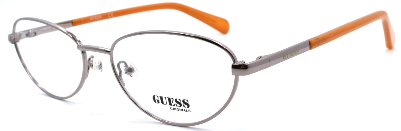 GUESS GU8238 008 Eyeglasses Frames Oval 55-16-140 Shiny Gunmetal