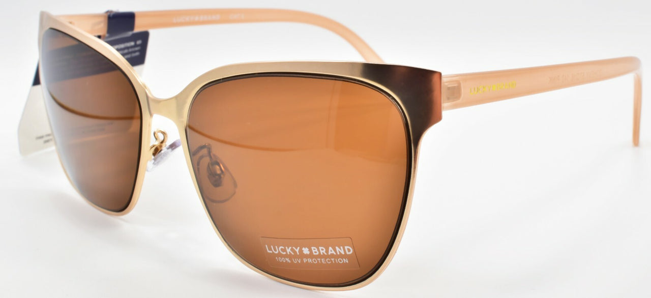 LUCKY BRAND Doheny Women's Sunglasses 57-16-140 Gold & Pink / Brown