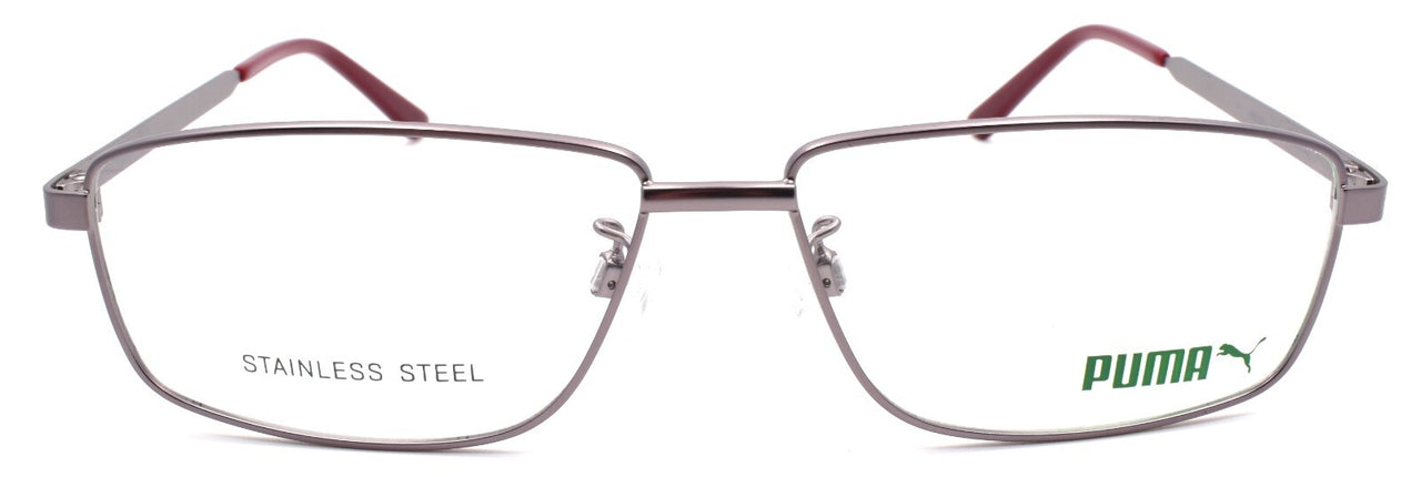 PUMA PE0115O 002 Men's Eyeglasses Frames 57-14-150 Ruthenium