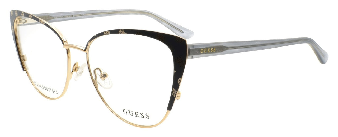 GUESS GU50121 020 Women's Glasses Frames Cat Eye 55-16-145 Gray / Gold Pattern