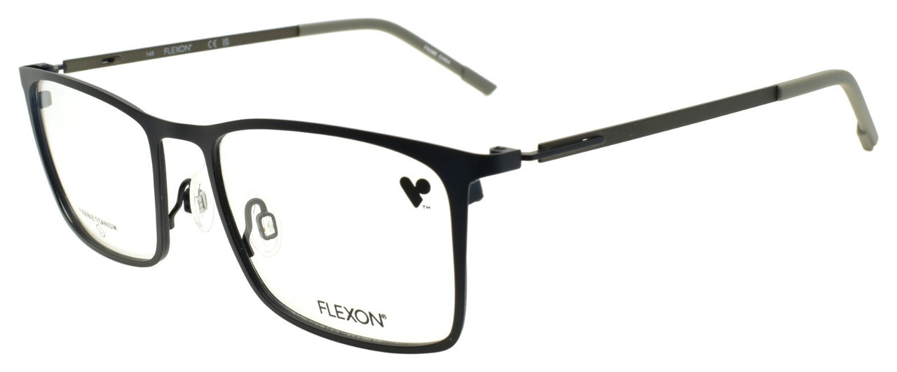 Flexon E1144 405 L Men's Eyeglasses Matte Blue / Silver 54-18-145 Flex Titanium0