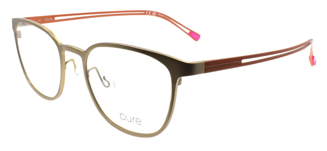 Airlock Pure P-4014 719 Eyeglasses Frames Titanium 50-19-145 Matte Gold / Orange