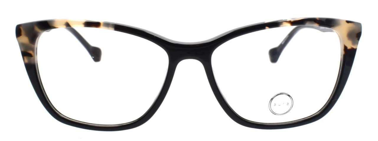 Aura Claudette BLK Women's Eyeglasses Frames Cat Eye Acetate 54-15-140 Black