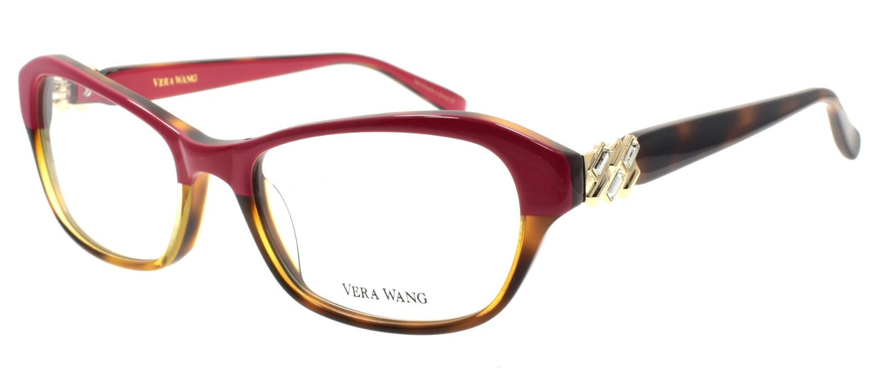 Vera Wang V338 CT Women's Eyeglasses Frames 51-17-135 Coral Tortoise w/ Crystals