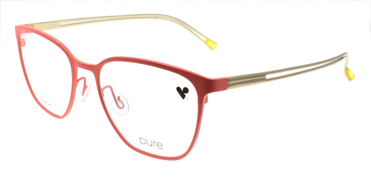 Airlock Pure P-5013 823 Women's Glasses Cat-Eye Titanium 53-18-145 Salmon / Gold