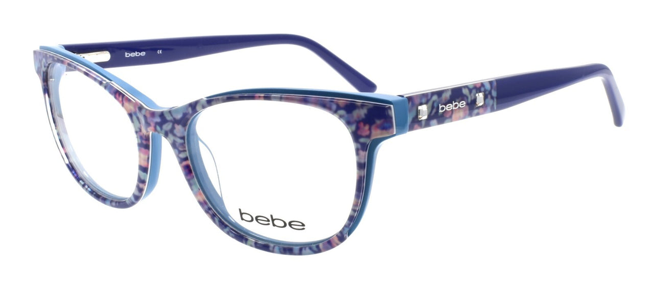 Bebe BB5198 400 Women's Eyeglasses Frames 51-17-135 Navy Floral / Crystals