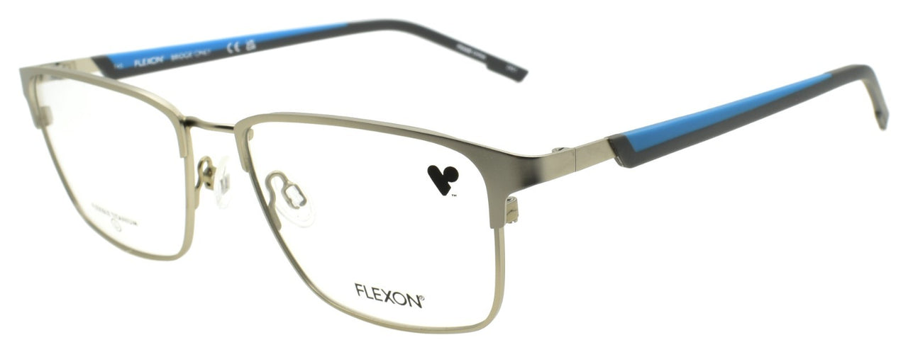 Flexon E1154 048 L Men's Eyeglasses Satin Silver 54-17-145 Flexible Titanium0