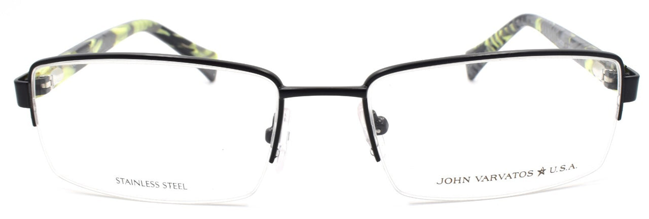 John Varvatos VJVC006 Men's Eyeglasses Frames Half-rim 56-18-145 Black
