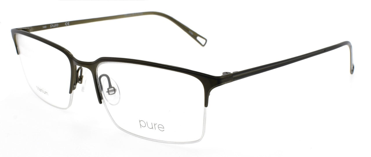 Airlock Pure P-4007 310 Men's Glasses Half-rim Titanium 55-17-140 Matte Olive0