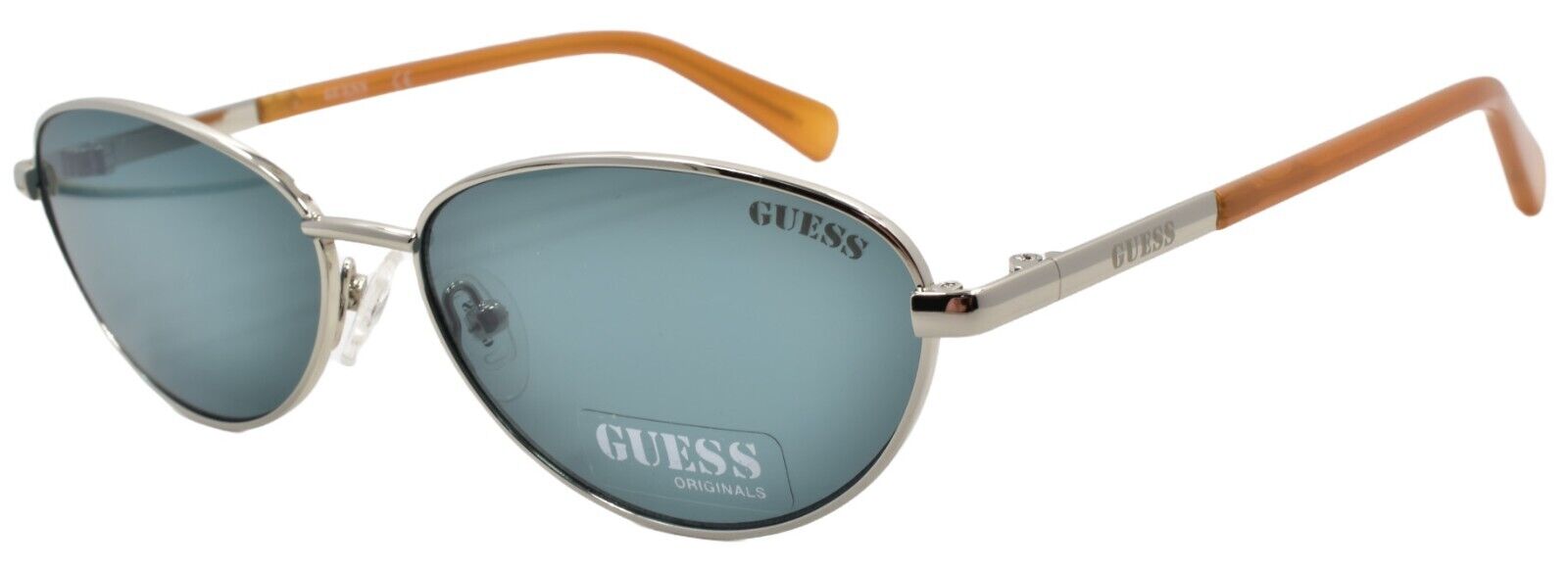 1-GUESS GU8230 10N Unisex Sunglasses 57-14-140 Shiny Light Nickeltin / Green-889214282224-IKSpecs