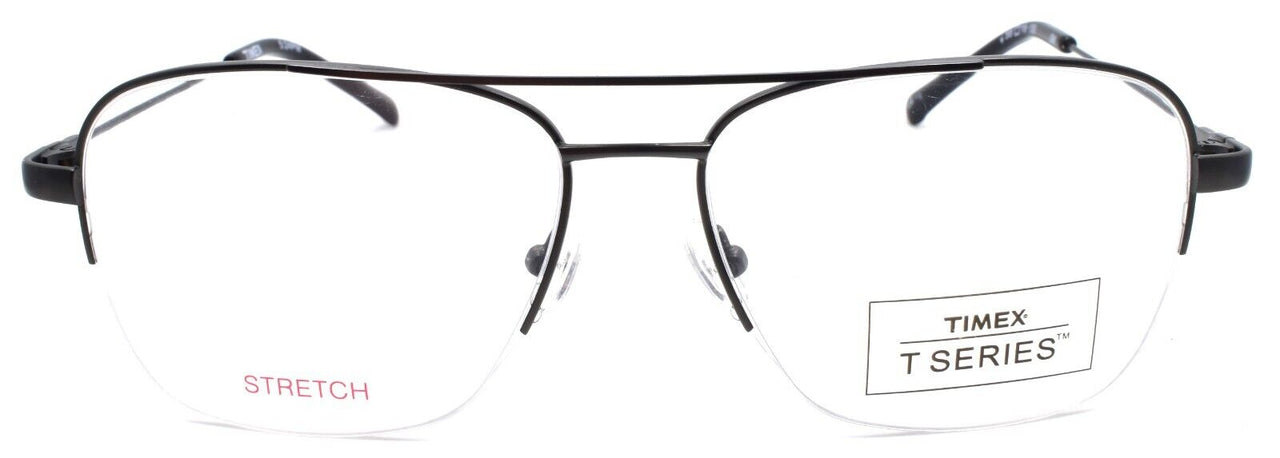 2-Timex 5:24 PM Men's Eyeglasses Frames Aviator Half-rim LARGE 58-16-150 Gunmetal-715317010610-IKSpecs
