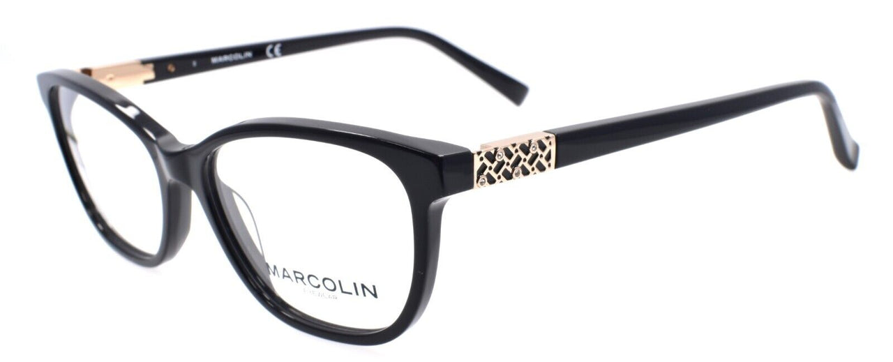 Marcolin MA5030 001 Women's Eyeglasses Frames Cat Eye 51-15-145 Black