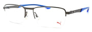 1-PUMA PU0094O 004 Men's Eyeglasses Frames Half-rim 54-18-140 Ruthenium / Blue-889652002545-IKSpecs