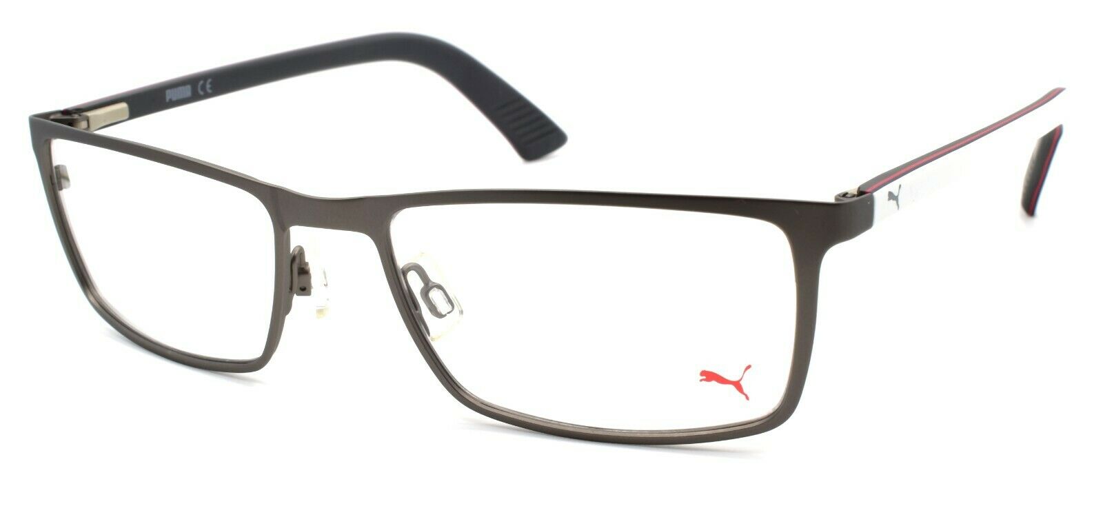 1-PUMA PU0027O 004 Men's Eyeglasses Frames 55-17-140 Ruthenium / White-889652002422-IKSpecs