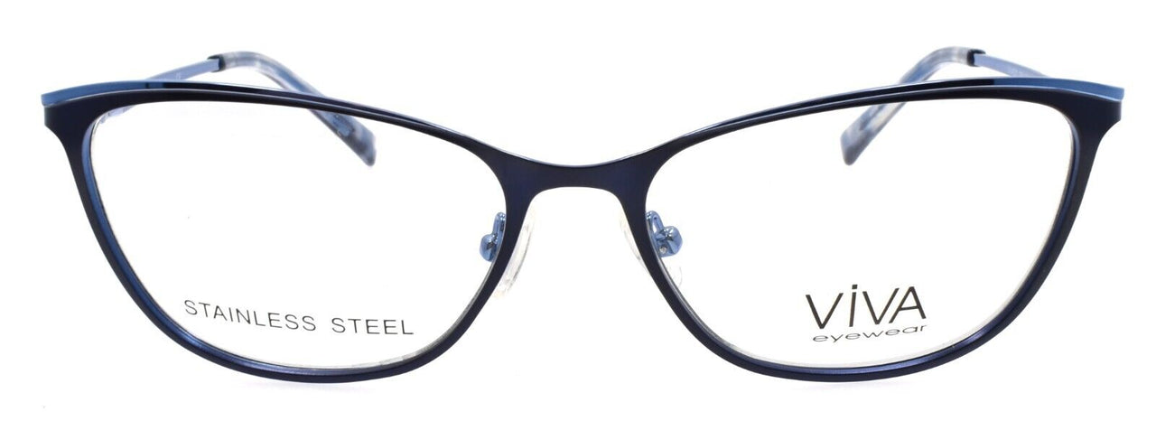 Viva by Marcolin VV4521 091 Women's Eyeglasses Cat Eye 54-16-140 Matte Blue