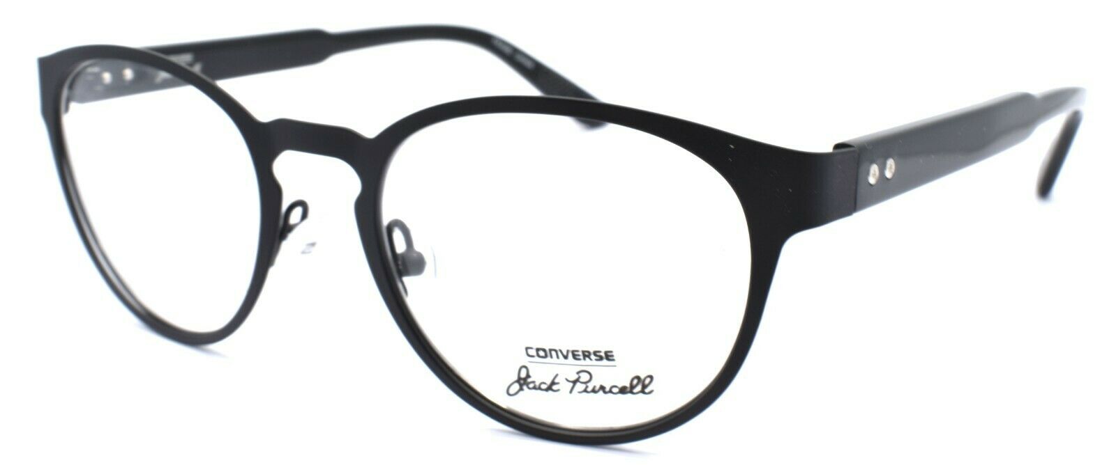 1-CONVERSE Jack Purcell P009 Men's Eyeglasses Frames ROUND 48-19-145 Matte Black-751286273427-IKSpecs