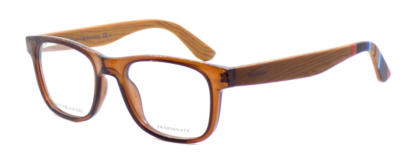 1-TOMMY HILFIGER TH 1314 X3R Men's Eyeglasses Frames 50-19-145 Brown Wood + CASE-762753040244-IKSpecs