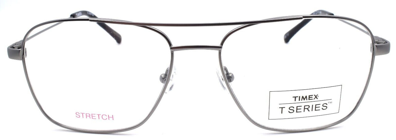 2-Timex 5:26 PM Men's Eyeglasses Frames Aviator LARGE 59-17-155 Gunmetal-715317198103-IKSpecs