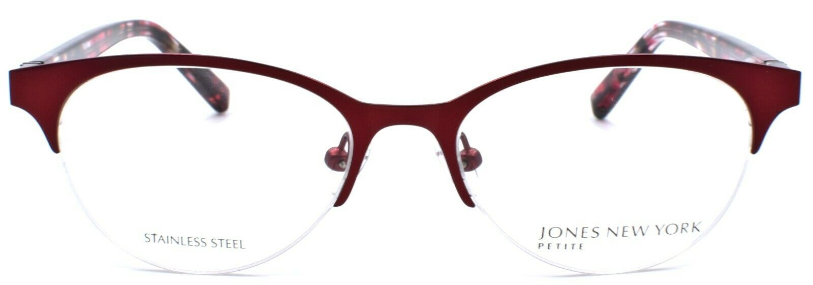 2-Jones New York JNY J145 Women's Eyeglasses Half-rim Petite 48-16-135 Burgundy-751286299007-IKSpecs