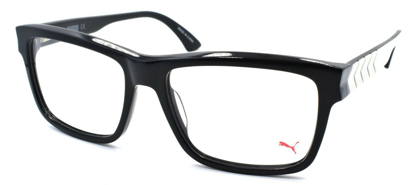 1-PUMA PU0048O 002 Men's Eyeglasses Frames 55-17-145 Black / White-889652015682-IKSpecs