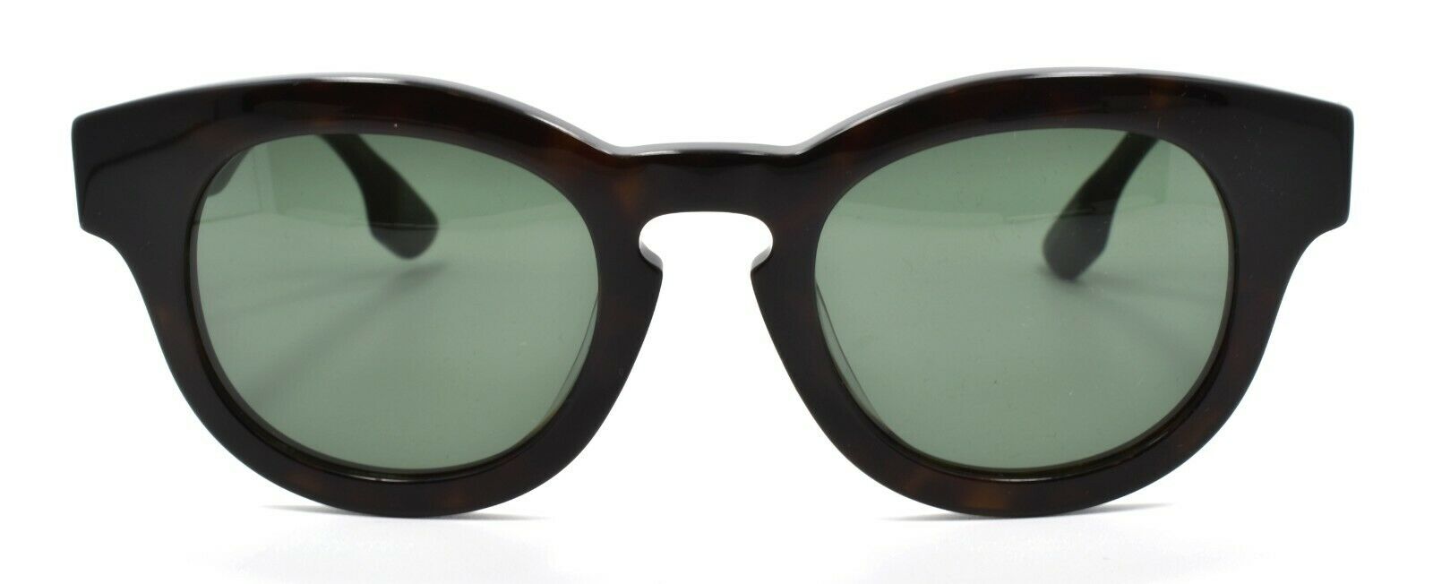 2-McQ Alexander McQueen MQ0047S 002 Unisex Sunglasses Round Havana / Green Lens-889652032276-IKSpecs