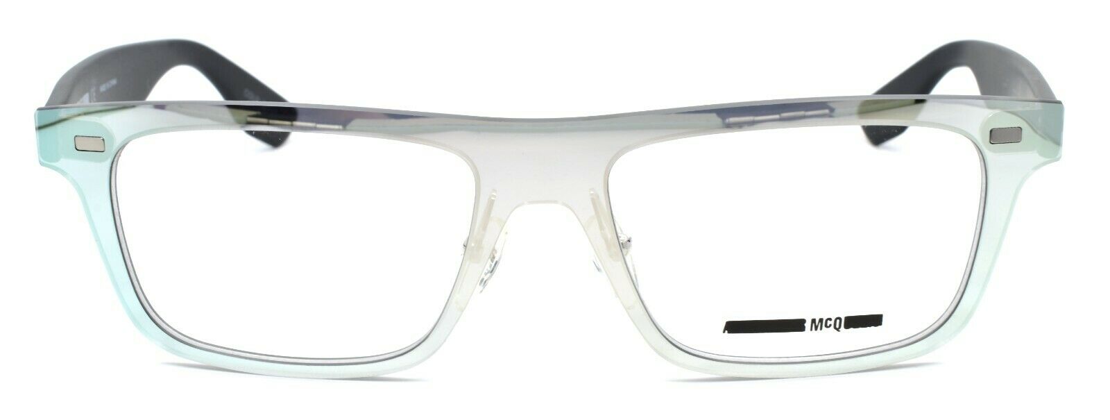 2-McQ Alexander McQueen MQ0025O 004 Unisex Eyeglasses 53-17-145 Silver / Black-889652010748-IKSpecs
