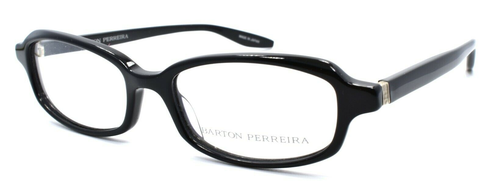 1-Barton Perreira Nicholette BLA/SIL Women's Eyeglasses Frames 49-17-135 Black-672263038979-IKSpecs
