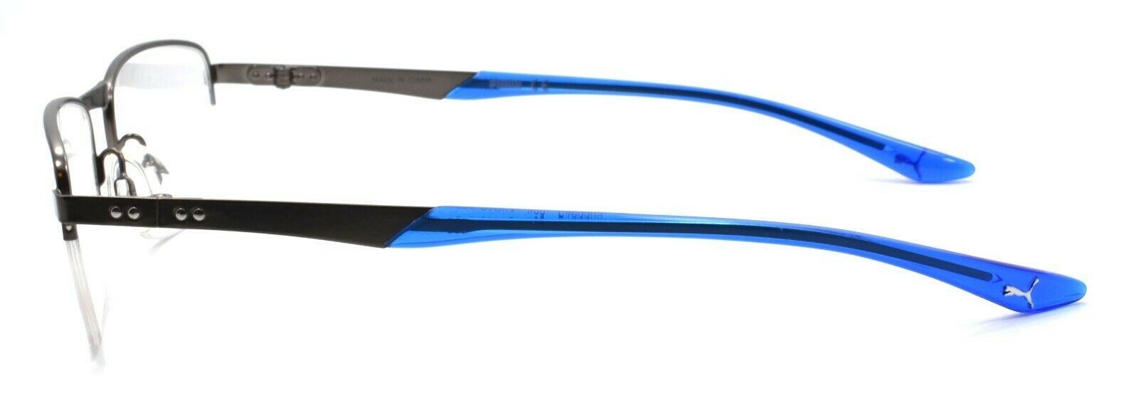 3-PUMA PU0094O 004 Men's Eyeglasses Frames Half-rim 54-18-140 Ruthenium / Blue-889652002545-IKSpecs