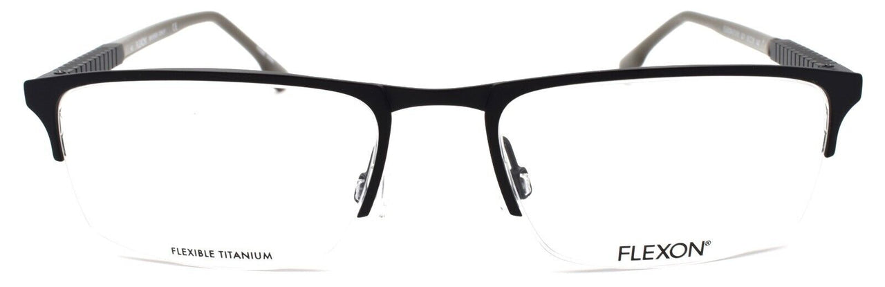 2-Flexon E1016 001 Men's Eyeglasses Half-rim Black 53-18-140 Titanium Bridge-883900202299-IKSpecs