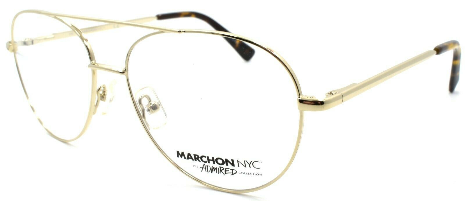 1-Marchon M8000 710 Eyeglasses Frames Aviator 53-15-140 Light Gold-886895404792-IKSpecs