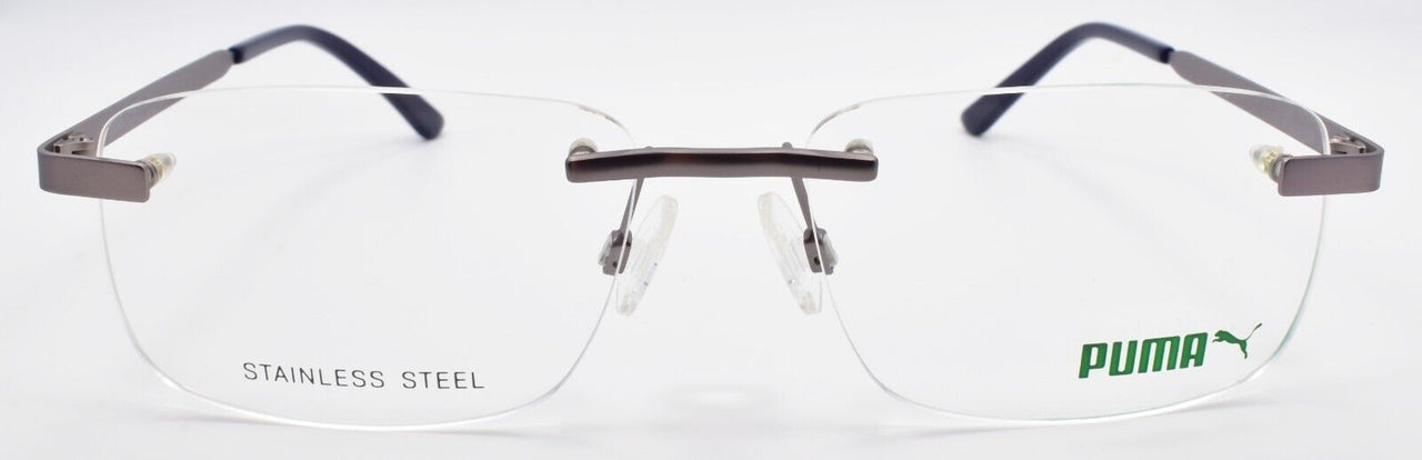 2-PUMA PE0117O 002 Men's Eyeglasses Frames Rimless 55-16-150 Dark Ruthenium-889652261287-IKSpecs