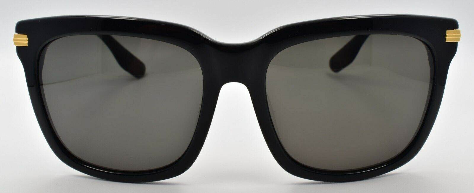 2-McQ Alexander McQueen MQ0055SK 001 Unisex Sunglasses Black & Gold / Smoke-889652037295-IKSpecs
