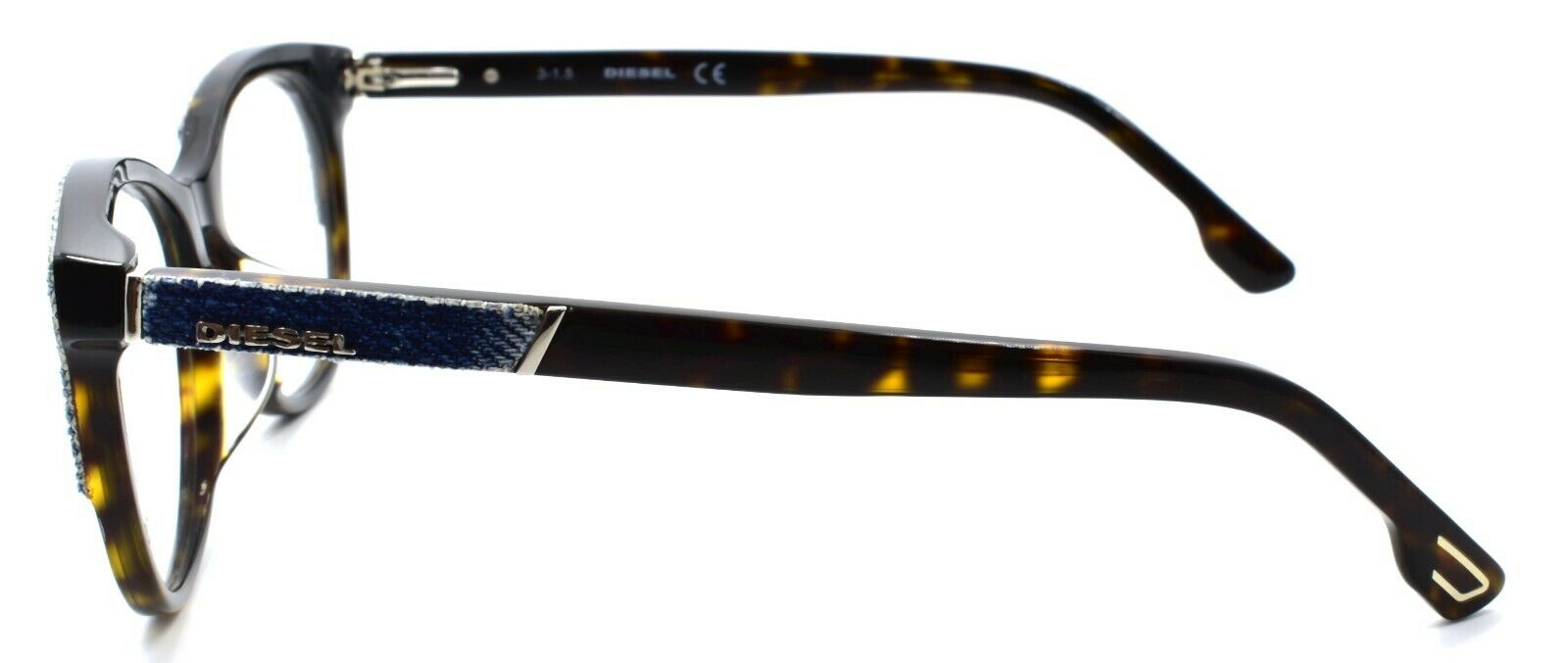 3-Diesel DL5155-F 052 Women's Glasses Frames Asian Fit 56-16-145 Dark Havana Denim-664689707812-IKSpecs