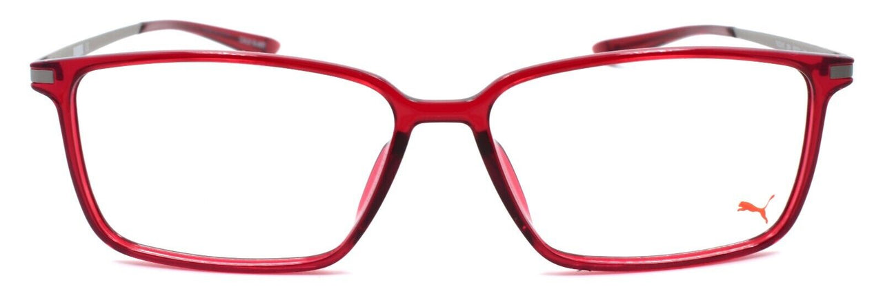 2-PUMA PU0114O 004 Eyeglasses Frames 55-14-145 Burgundy Red / Silver-889652063591-IKSpecs