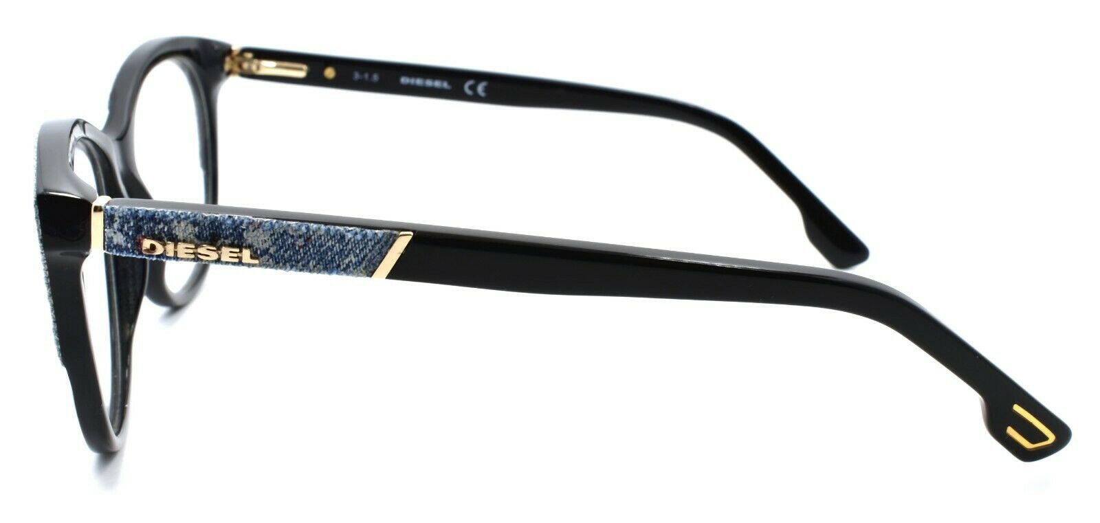3-Diesel DL5155 005 Women's Eyeglasses Frames 55-16-140 Black / Spotted Denim-664689707751-IKSpecs