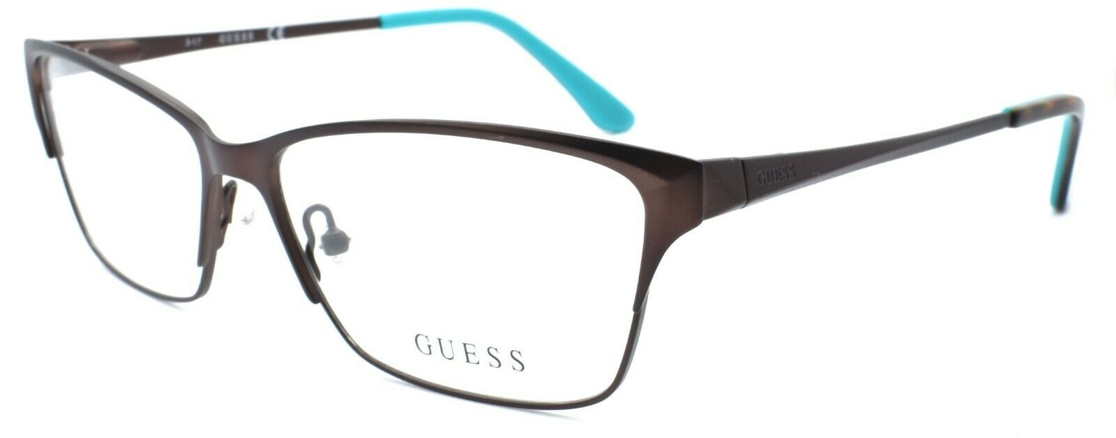 1-GUESS GU2605 049 Women's Eyeglasses Frames 55-14-140 Matte Dark Brown + CASE-664689884261-IKSpecs